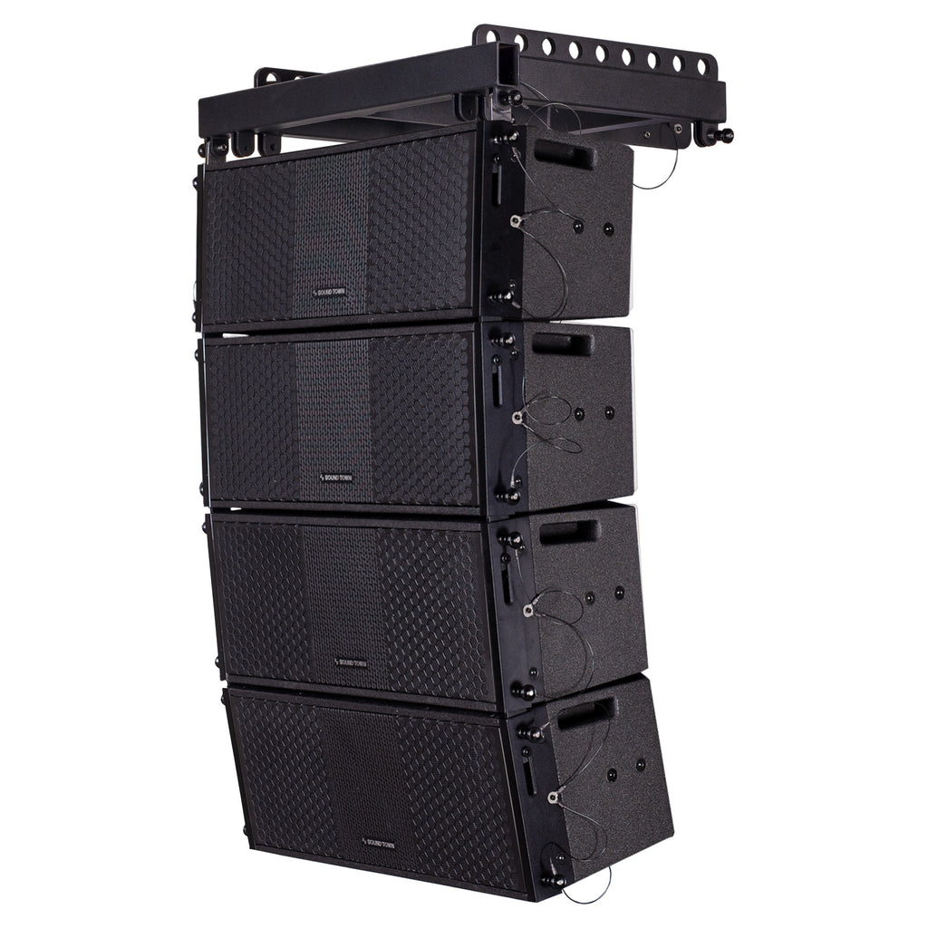  Sound Town ZETHUS-208BV2X4 ZETHUS Series Line Array Speaker System with Four Compact 2 X 8-inch Passive Line Array Speakers, Black for Installation, Live Sound, Bar, Club