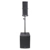 Sound Town ZETHUS-M115SM3X2 ZETHUS Series Line Array Speaker System with One 15" Subwoofer, Two Compact 6 x 3" Line Array Speakers, Black - Floor Stacked