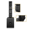 Sound Town ZETHUS-M115SM3X4 ZETHUS Series Line Array System with One 15" Subwoofer, Four Compact 6 x 3" Full-Range PA Speakers, Black - Back Panel