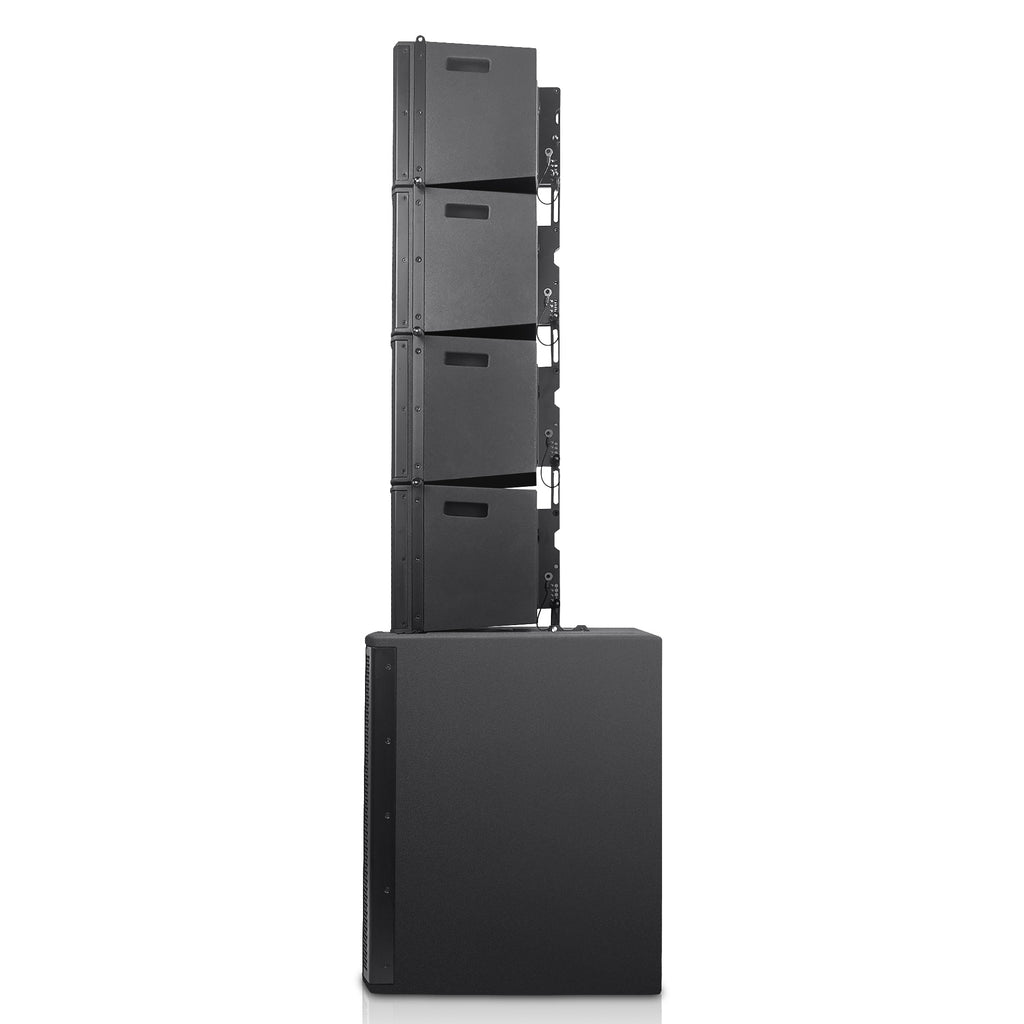 Sound Town ZETHUS-M115SM3X4 ZETHUS Series Line Array System with One 15" Subwoofer, Four Compact 6 x 3" Full-Range PA Speakers, Black - Lightweight, Ultra-Compact