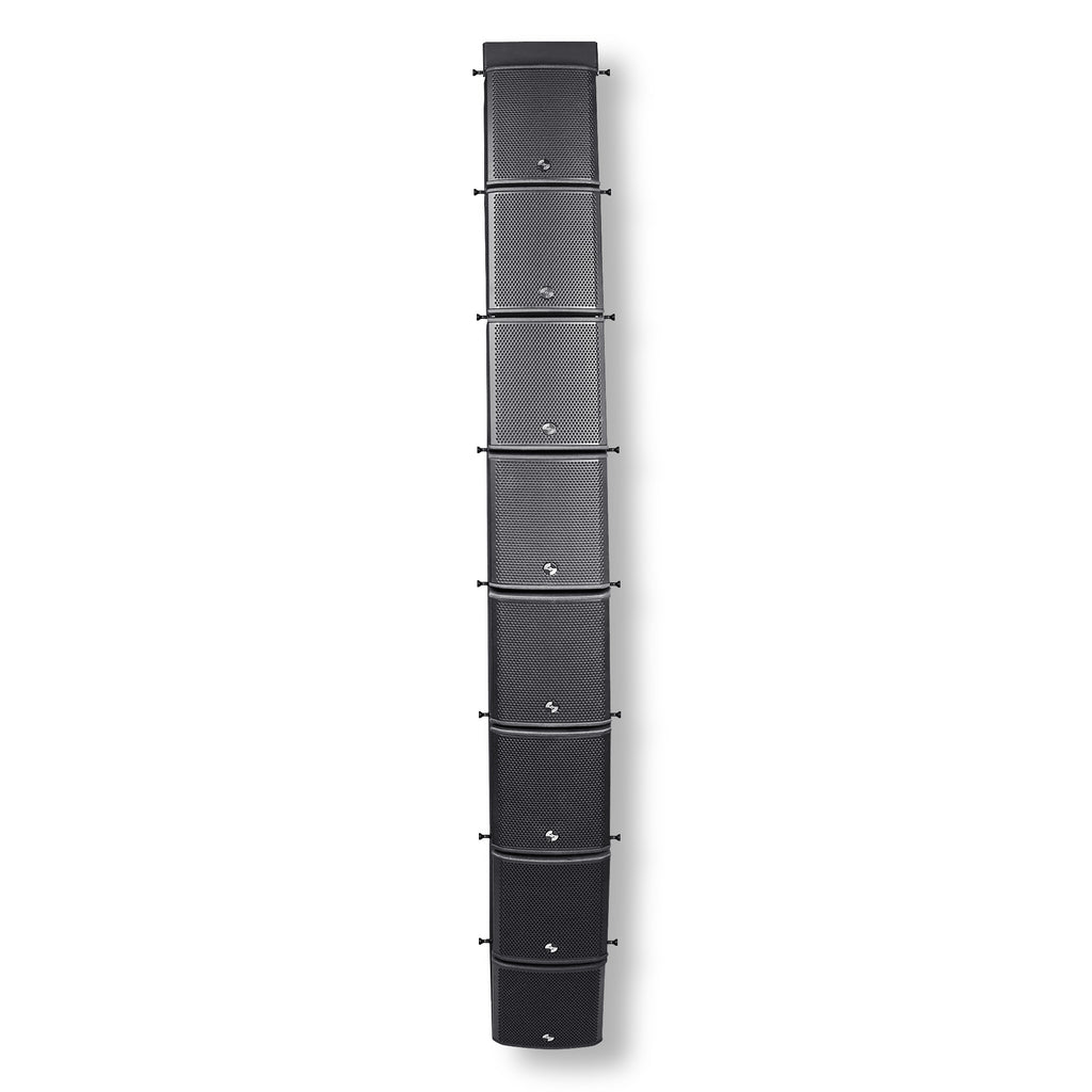 Sound Town ZETHUS-M3X8 ZETHUS Series Line Array Speaker System with Eight Compact 6 x 3" Line Array PA Speakers and One Flying Frame, Black - Passive